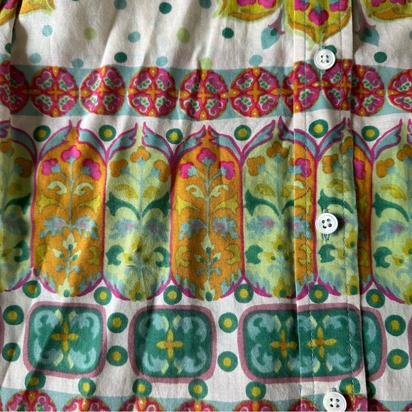Lucky Brand 100% Cotton Button Down Shirt Bohemian Print Sz L - Picture 5 of 7
